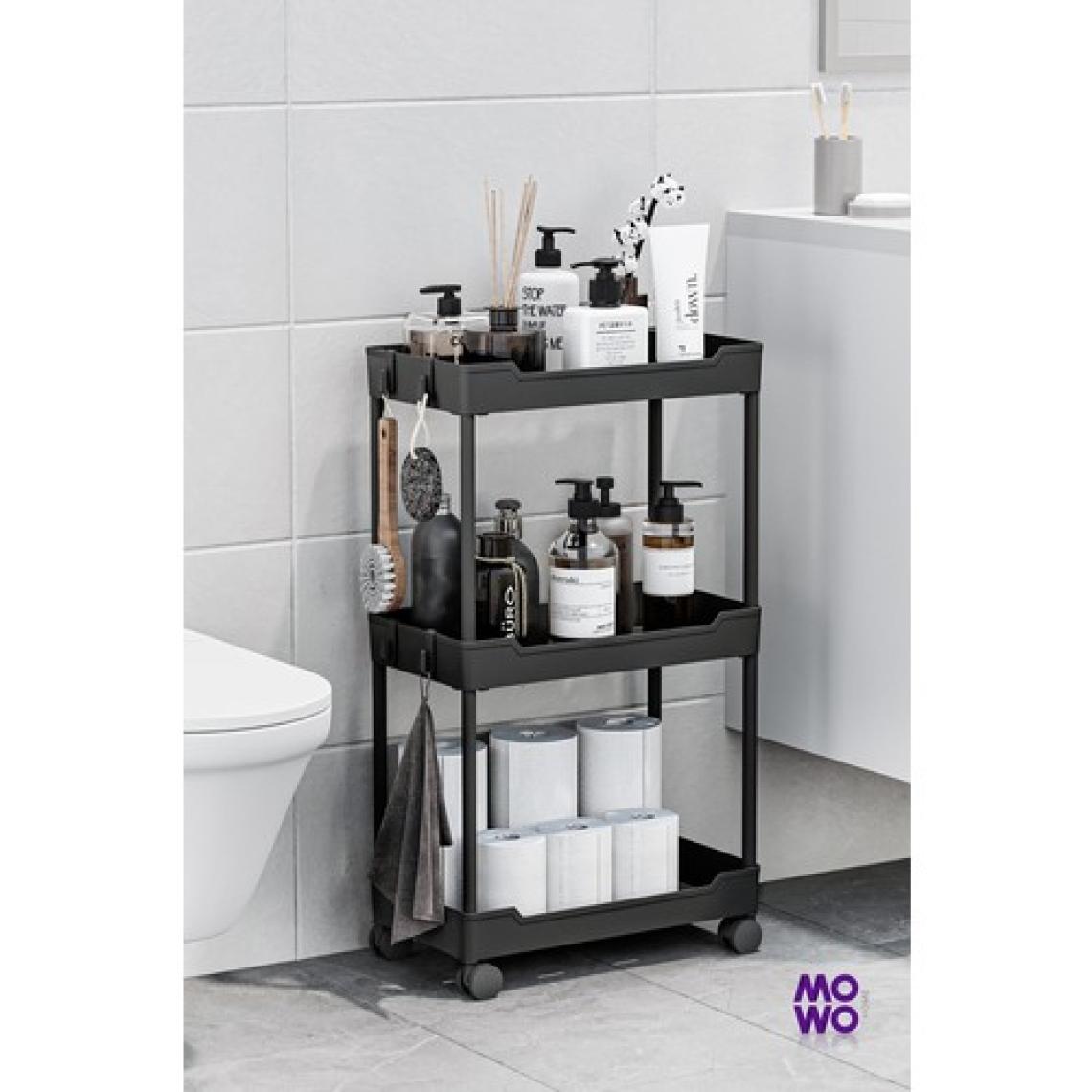 Mowo Home Mowo 3 Katlı Tekerlekli Mutfak Rafı, Banyo Rafı, Kitaplık, Düzenleyici Açık Dolap
