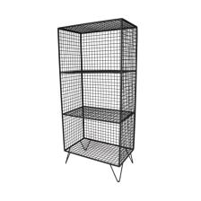 Wess Dizayn Ayaklı Metal Rafı 3 Gözlü Kitaplık Grid Kafes Tel Model Wd-62