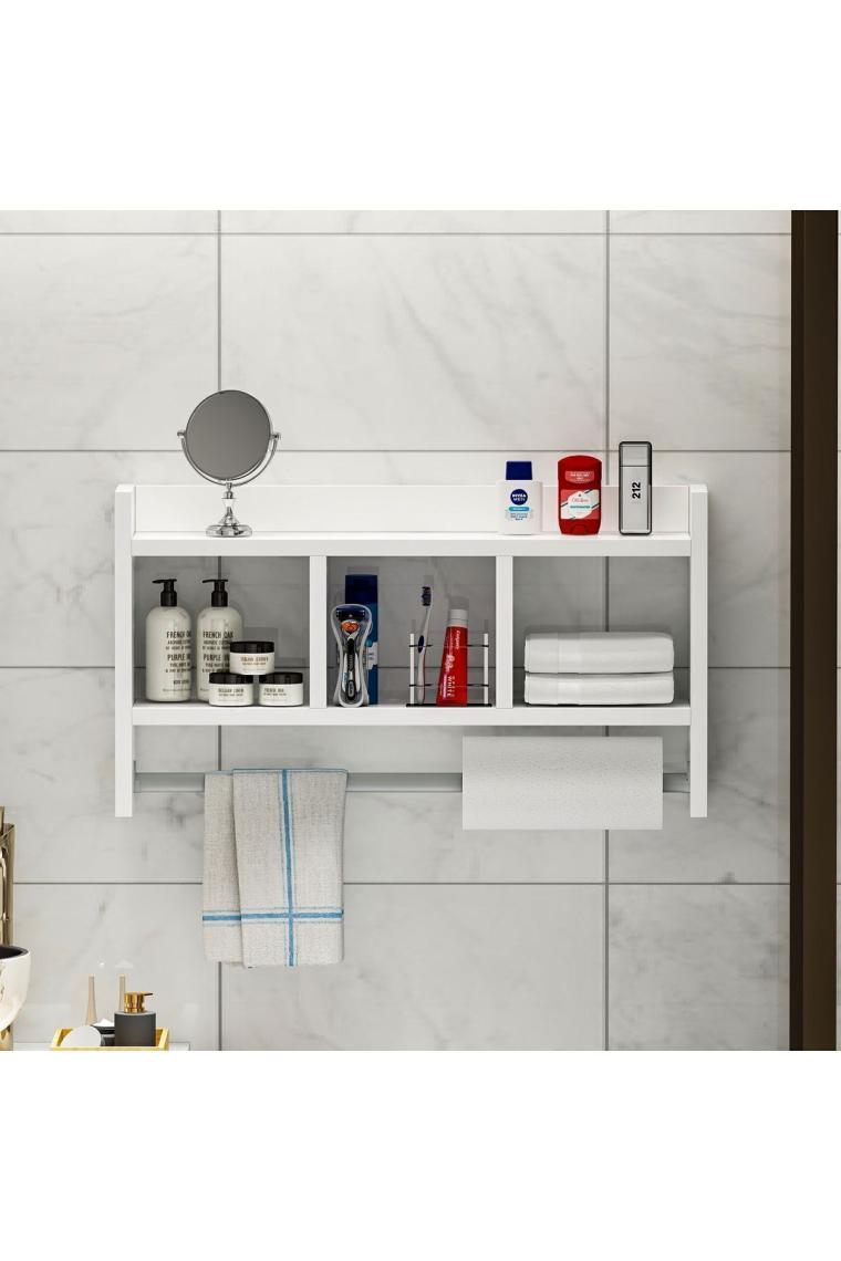 İnarch Dizayn Asya Askılı Duvar Rafı Beyaz