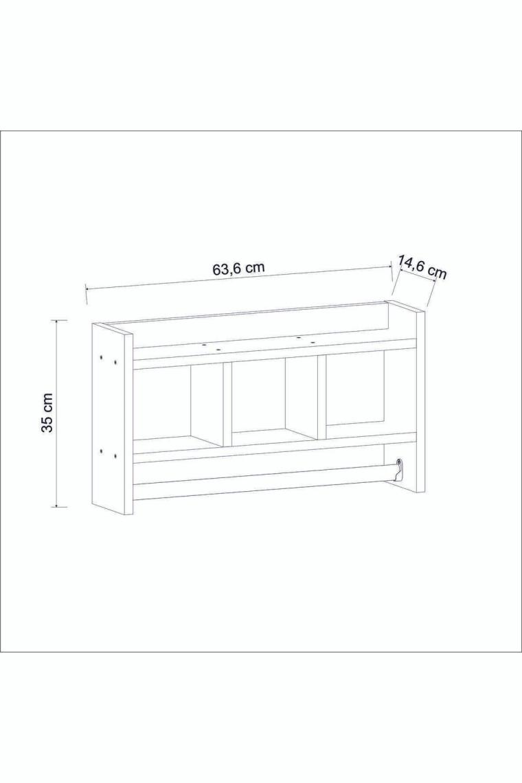 İnarch Dizayn Asya Askılı Duvar Rafı Beyaz