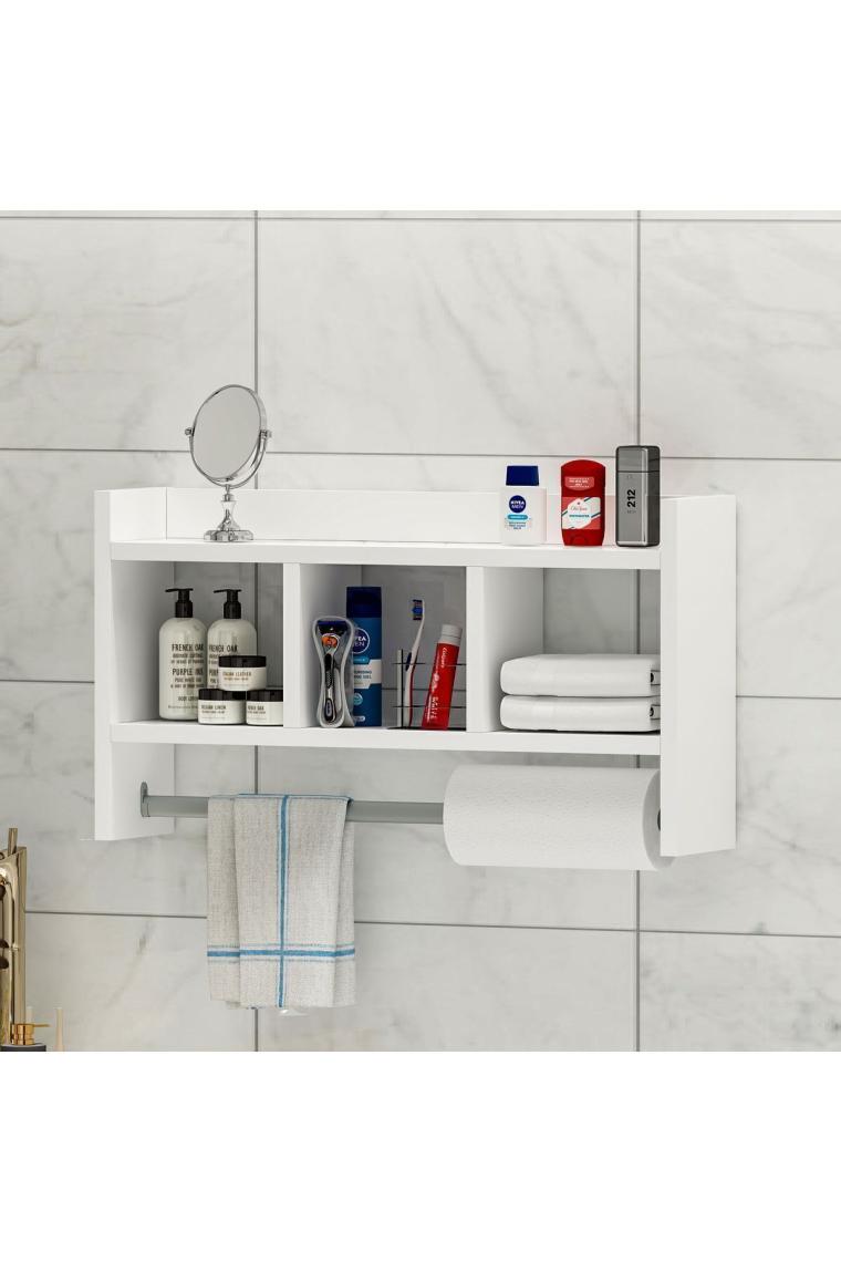İnarch Dizayn Asya Askılı Duvar Rafı Beyaz