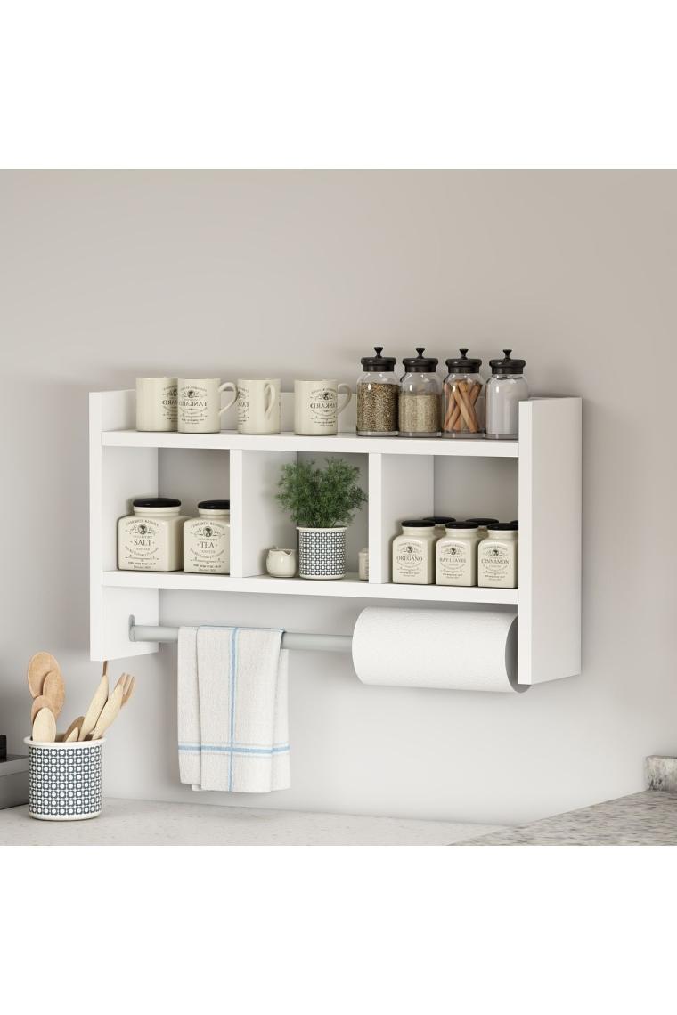 İnarch Dizayn Asya Askılı Duvar Rafı Beyaz