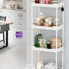 Mowo Home Mowo 4 Katlı Tekerlekli Mutfak Rafı, Banyo Rafı, Kitaplık, Düzenleyici Açık Dolap