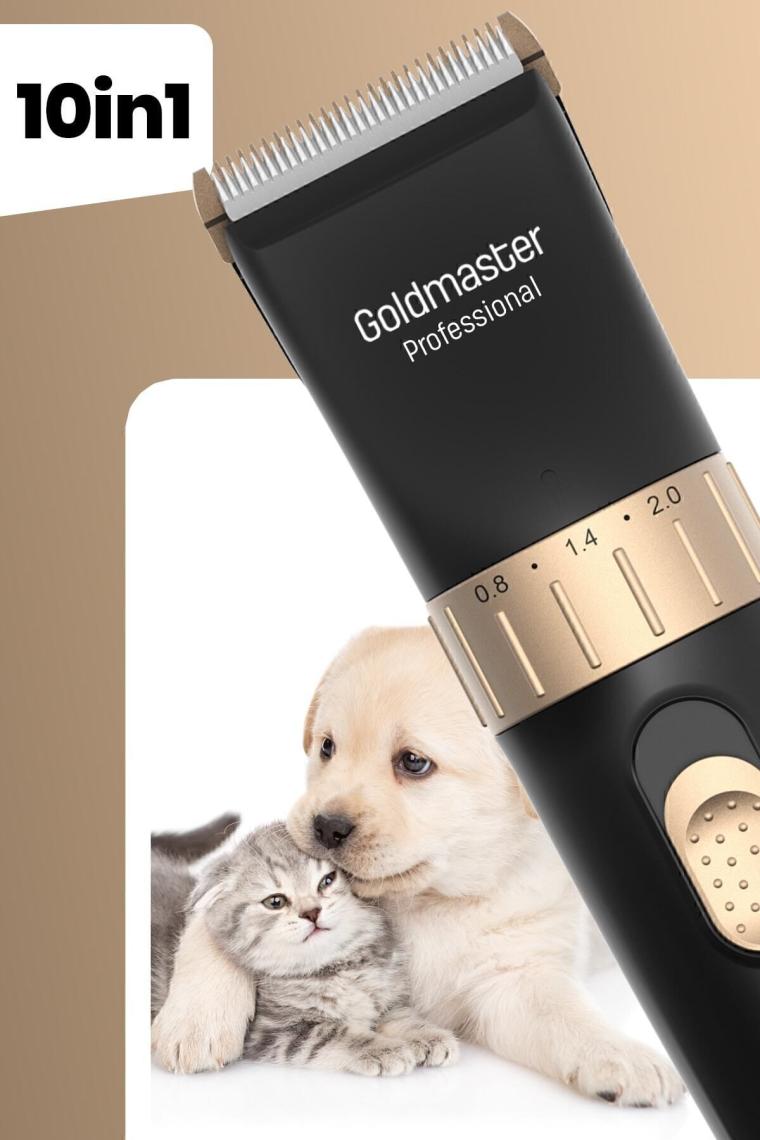 Goldmaster Kırpık 10 In 1 Ayarlanabilir Şarjlı Kedi Köpek Tıraş Makinesi Pet Evcil Hayvan Tüy Kesme Aparatlı