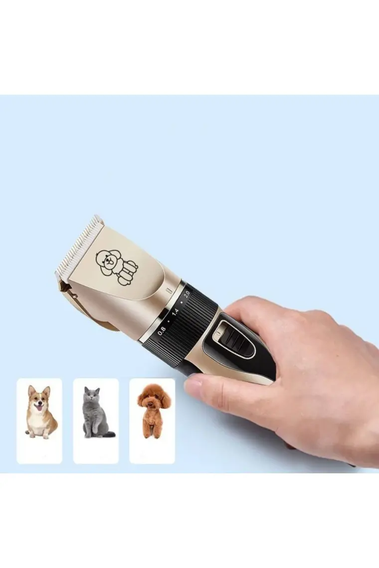 Emtu Life C5 Kırpık 10 In 1 Ayarlanabilir Şarjlı Kedi Köpek Tıraş Makinesi Pet Evcil Hayvan Tüy Kesme Aparatlı