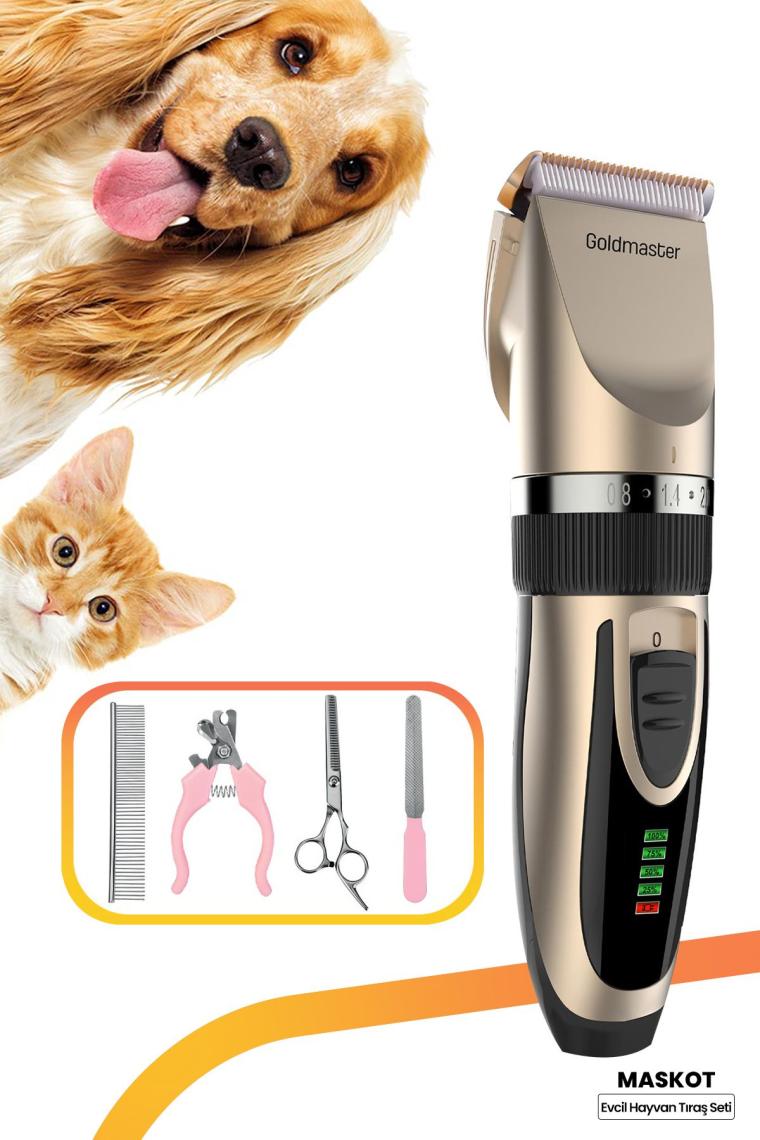 Maskot 10in1 Şarjlı 17 Kademeli Kedi Köpek Tıraş Makinesi Pet Evcil Hayvan Tüy Kesme Aparatlı
