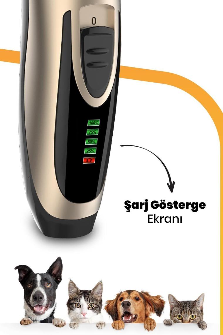 Maskot 10in1 Şarjlı 17 Kademeli Kedi Köpek Tıraş Makinesi Pet Evcil Hayvan Tüy Kesme Aparatlı