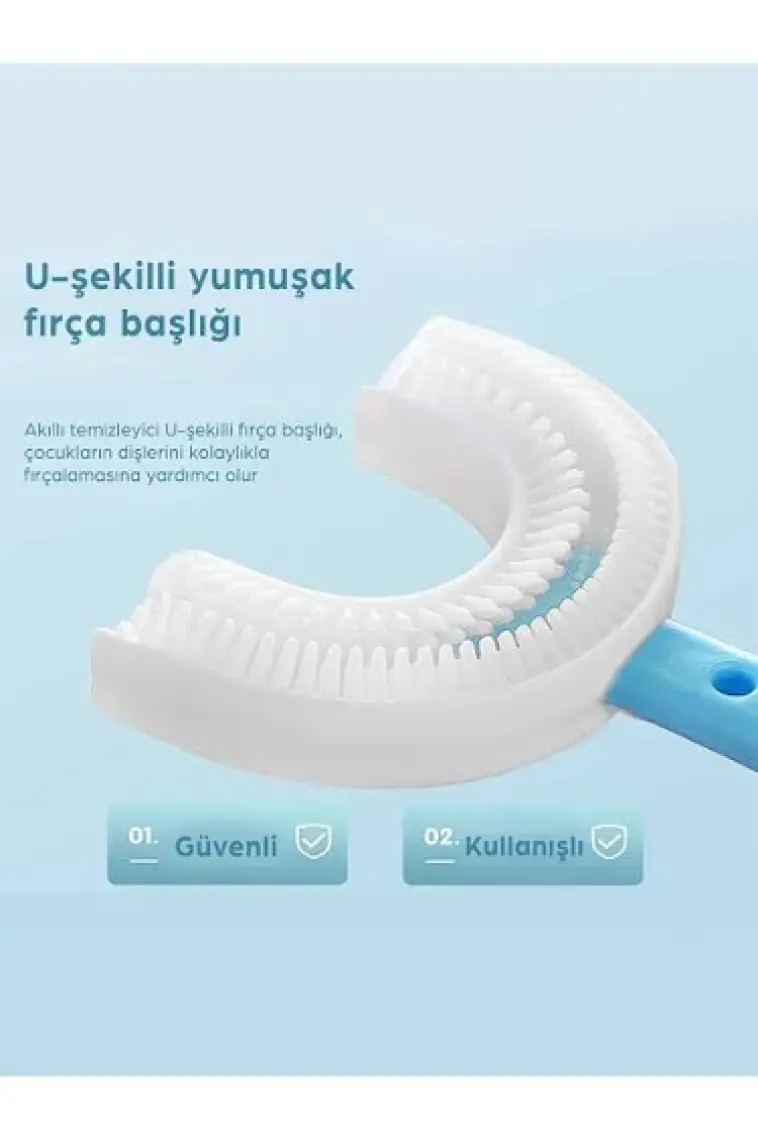 Mas Lord U Tipi Yeni Nesil Diş Fırçası - Pembe - Kalp Model 2-6 Yaş