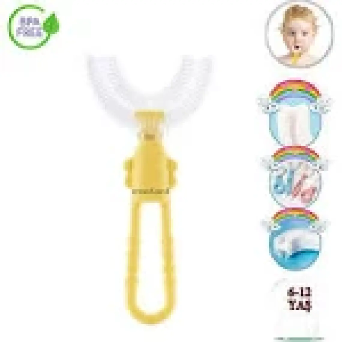Mas Lord U Tipi Yeni Nesil Diş Fırçası - Sarı - Kelebek Model  6-12 Yaş