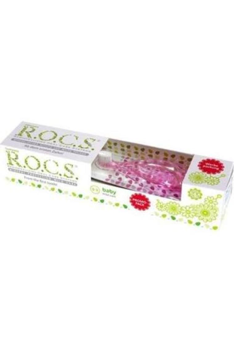 R.O.C.S. Baby Papatya Özlü Diş Macunu ve Diş Fırçası Seti 0-3 Yaş -