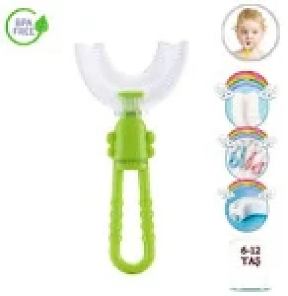 Mas Lord U Tipi Yeni Nesil Diş Fırçası - Yeşil - Kelebek Model  6-12 Yaş