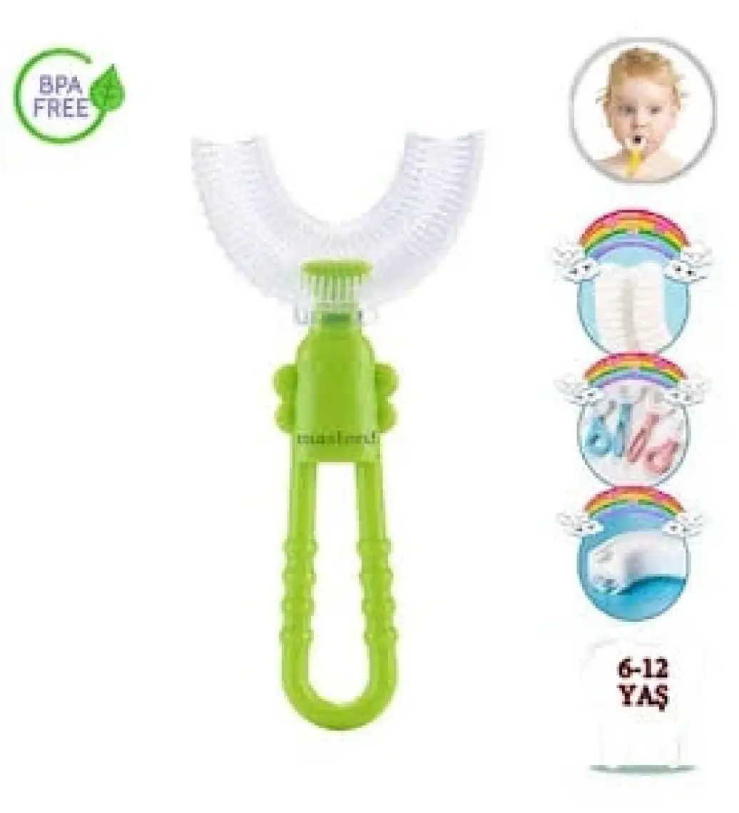 Mas Lord U Tipi Yeni Nesil Diş Fırçası - Yeşil - Kelebek Model  6-12 Yaş