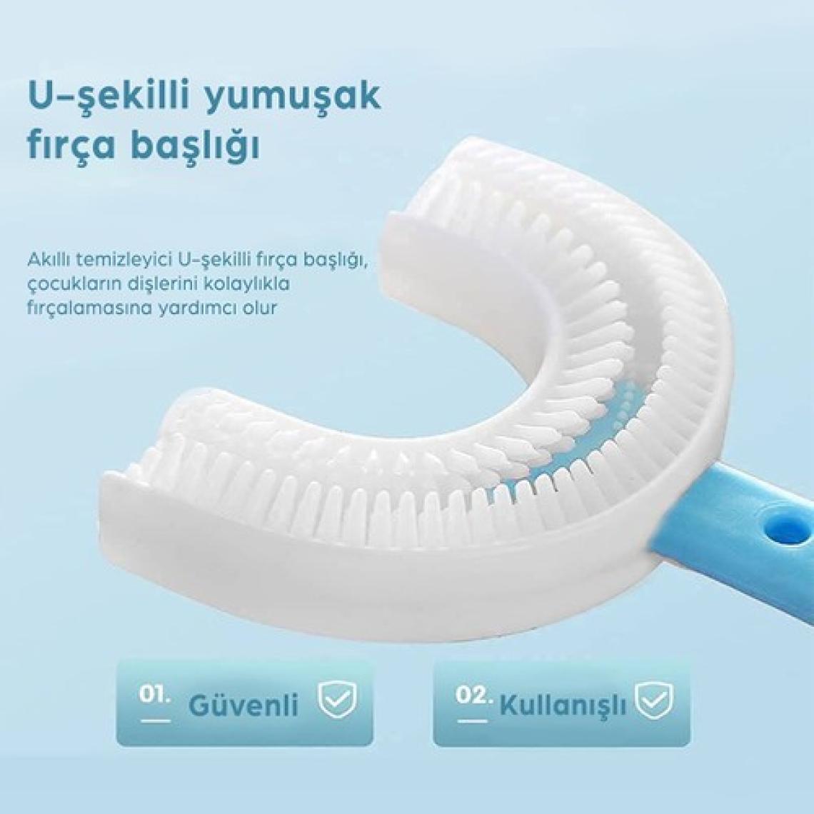 Mas Lord U Tipi Yeni Nesil Diş Fırçası - Kırmızı - Kalp Model 2-6 Yaş