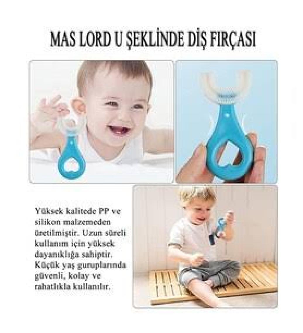 Mas Lord U Tipi Yeni Nesil Diş Fırçası - Mavi - Kelebek Model  6-12 Yaş