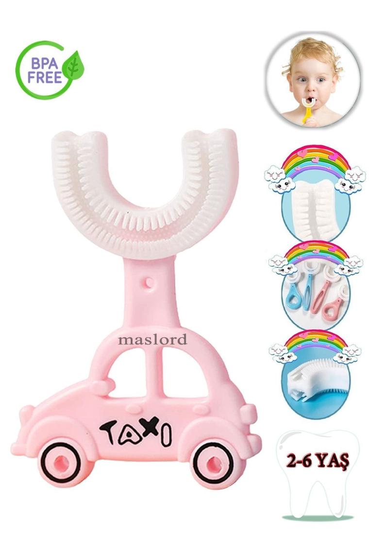 Mas Lord U Tipi Yeni Nesil Diş Fırçası - Pembe - Araba Model  2-6 Yaş