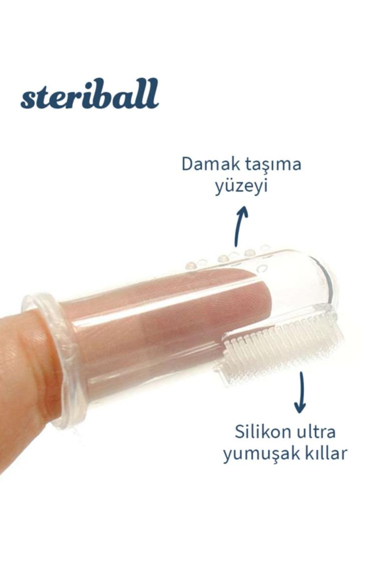 Steriball Silikon Parmak Diş Fırçası - Mavi