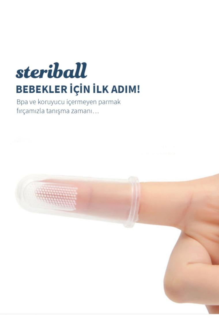 Steriball Silikon Parmak Diş Fırçası - Mavi