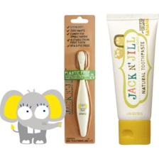 Jack N' Jill Bebek Diş Fırçalama Seti ( Fil Diş Fırçası + Muz Aromalı Macun)