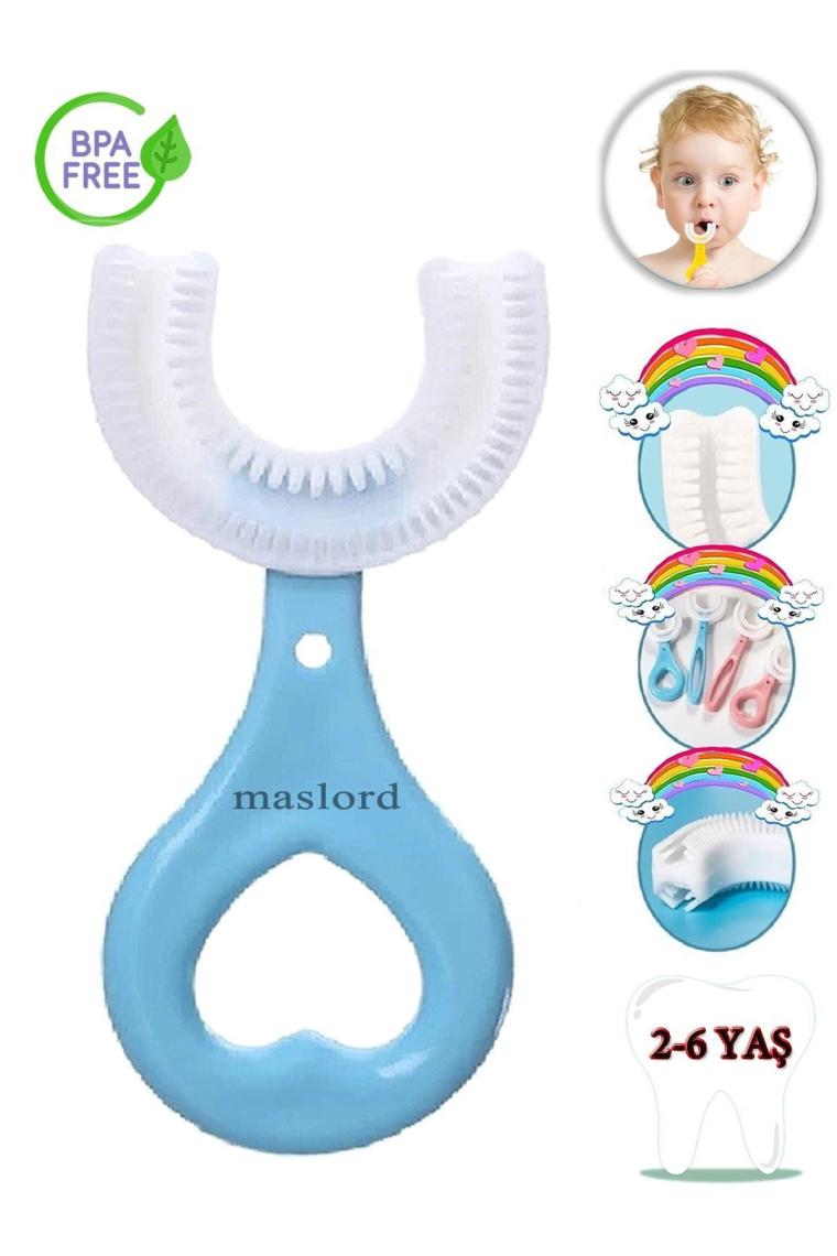 U Tipi Yeni Nesil Diş Fırçası - Mavi - Kalp Model 2-6 Yaş