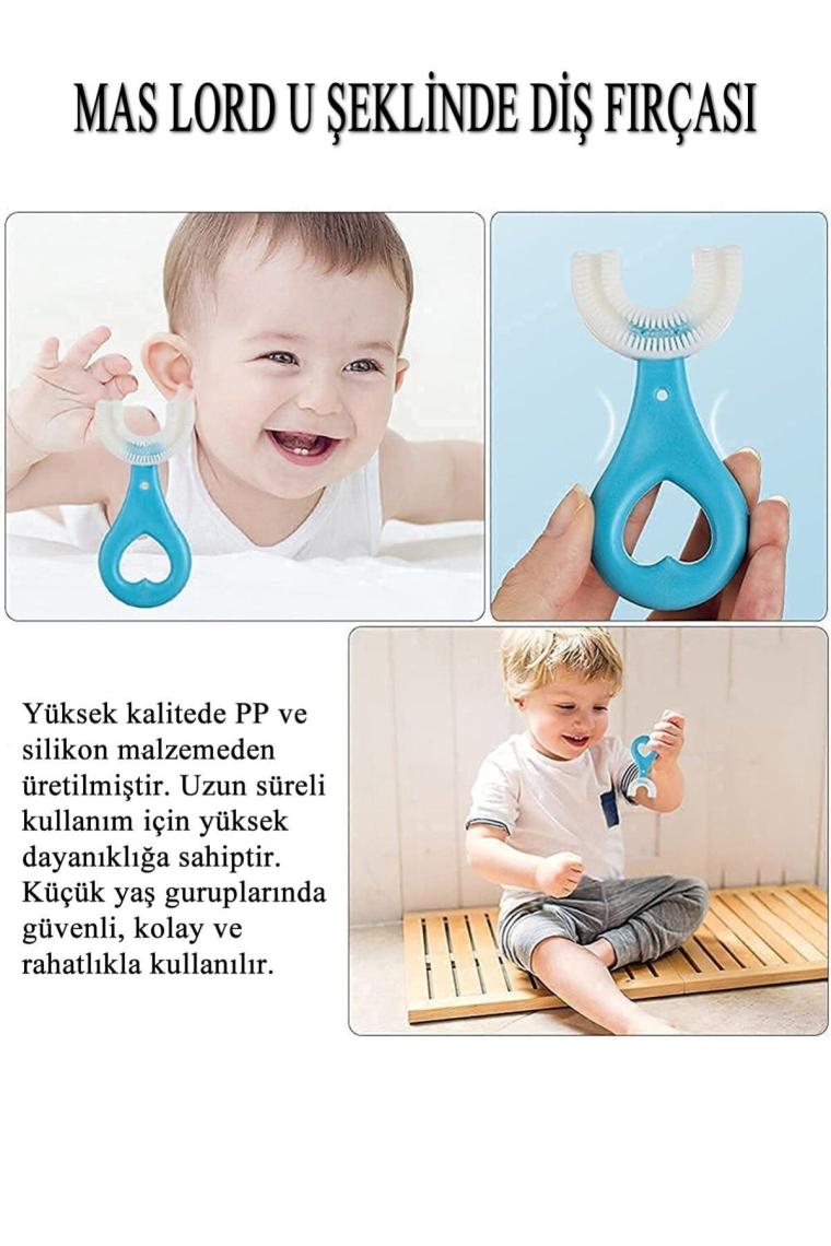 U Tipi Yeni Nesil Diş Fırçası - Mavi - Kalp Model 2-6 Yaş