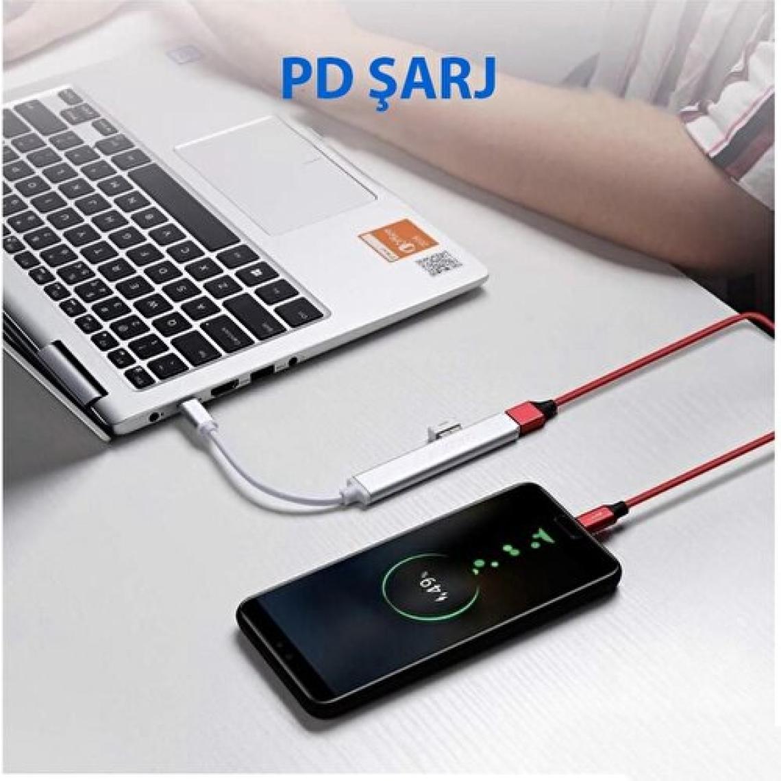 Techmaster Type-C USB 3.1 Den 4 Adet USB 3.0 Hub Otg Çoğaltıcı Adaptörü C809