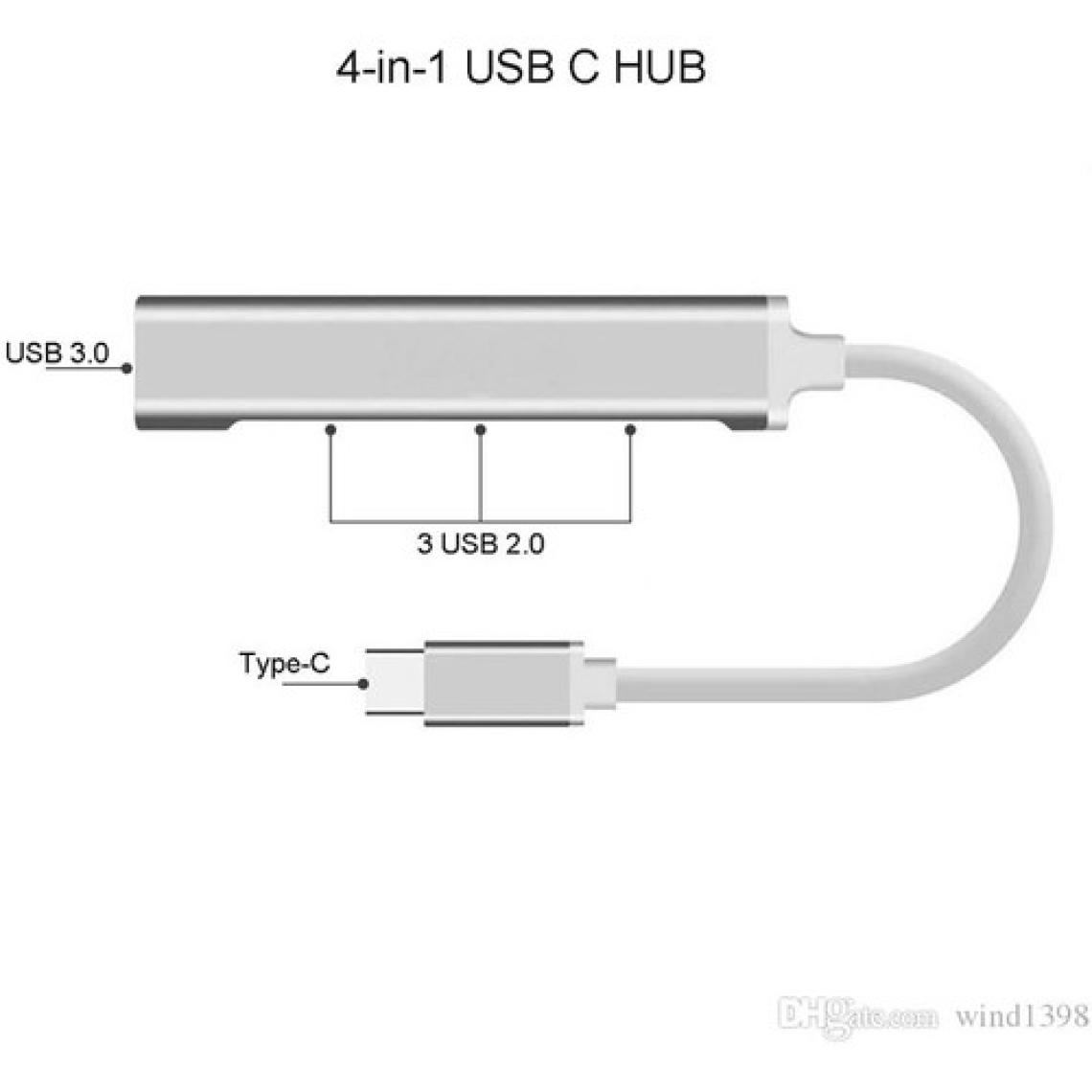 Techmaster Type-C USB 3.1 Den 4 Adet USB 3.0 Hub Otg Çoğaltıcı Adaptörü C809