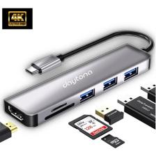 Daytona HC-13 Type-C To 3*usb 3.0 4K Ultra Hd HDMI Sd Tf Kart Girişli 6ın1 Çevirici Hub Adaptör