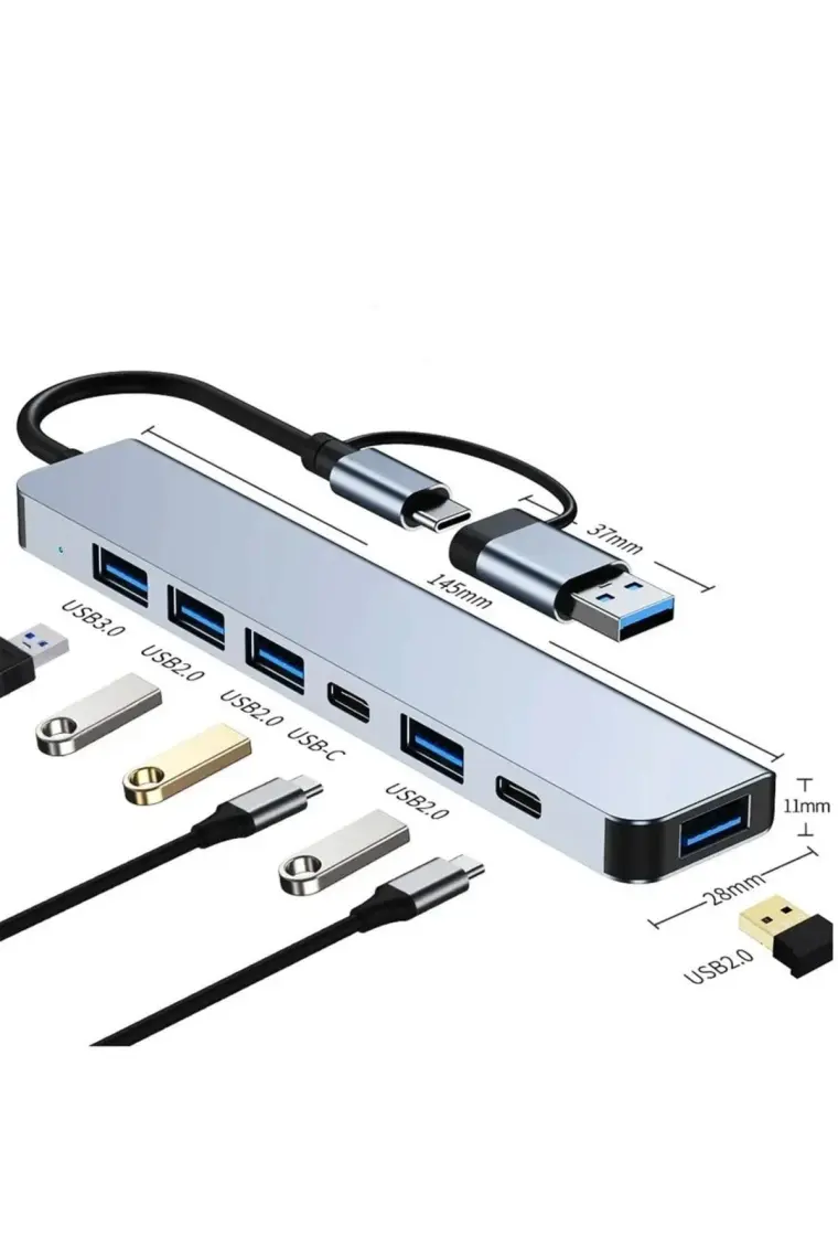 Maxgo 3011 7 Port Hub Usb 3.0/2.0 Çoğaltıcı Çoklayıcı Type c