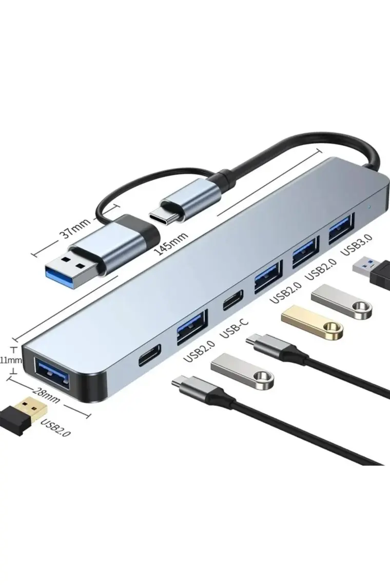 Maxgo 3011 7 Port Hub Usb 3.0/2.0 Çoğaltıcı Çoklayıcı Type c