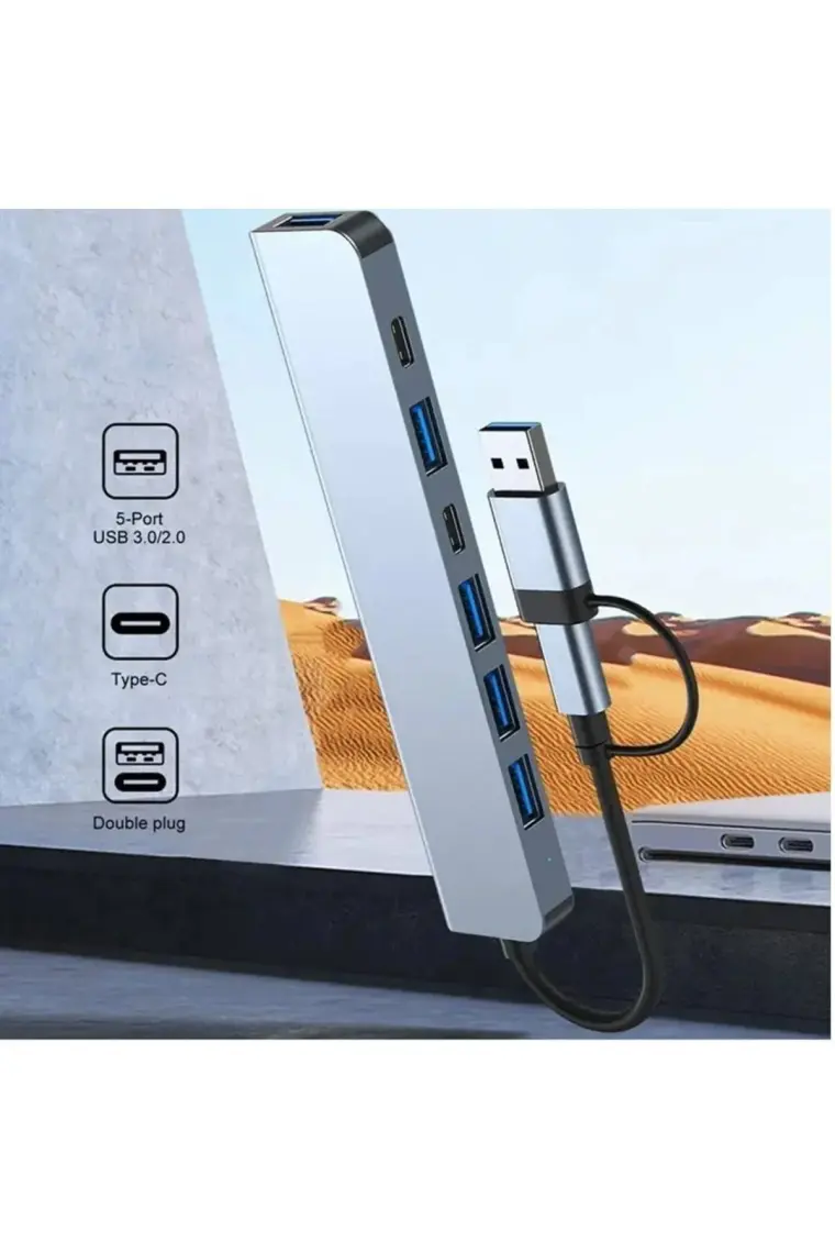 Maxgo 3011 7 Port Hub Usb 3.0/2.0 Çoğaltıcı Çoklayıcı Type c