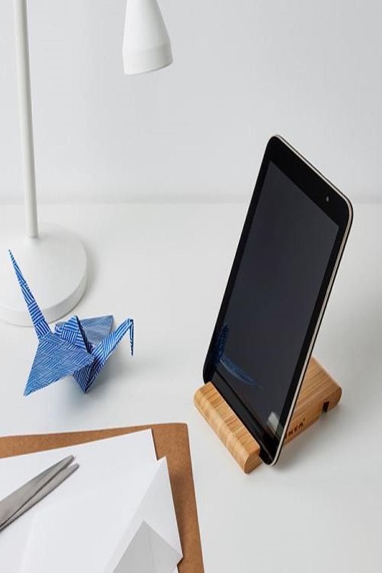 Bambu Bergenes Ahşap Cep Telefonu Tablet Tutucu Stand