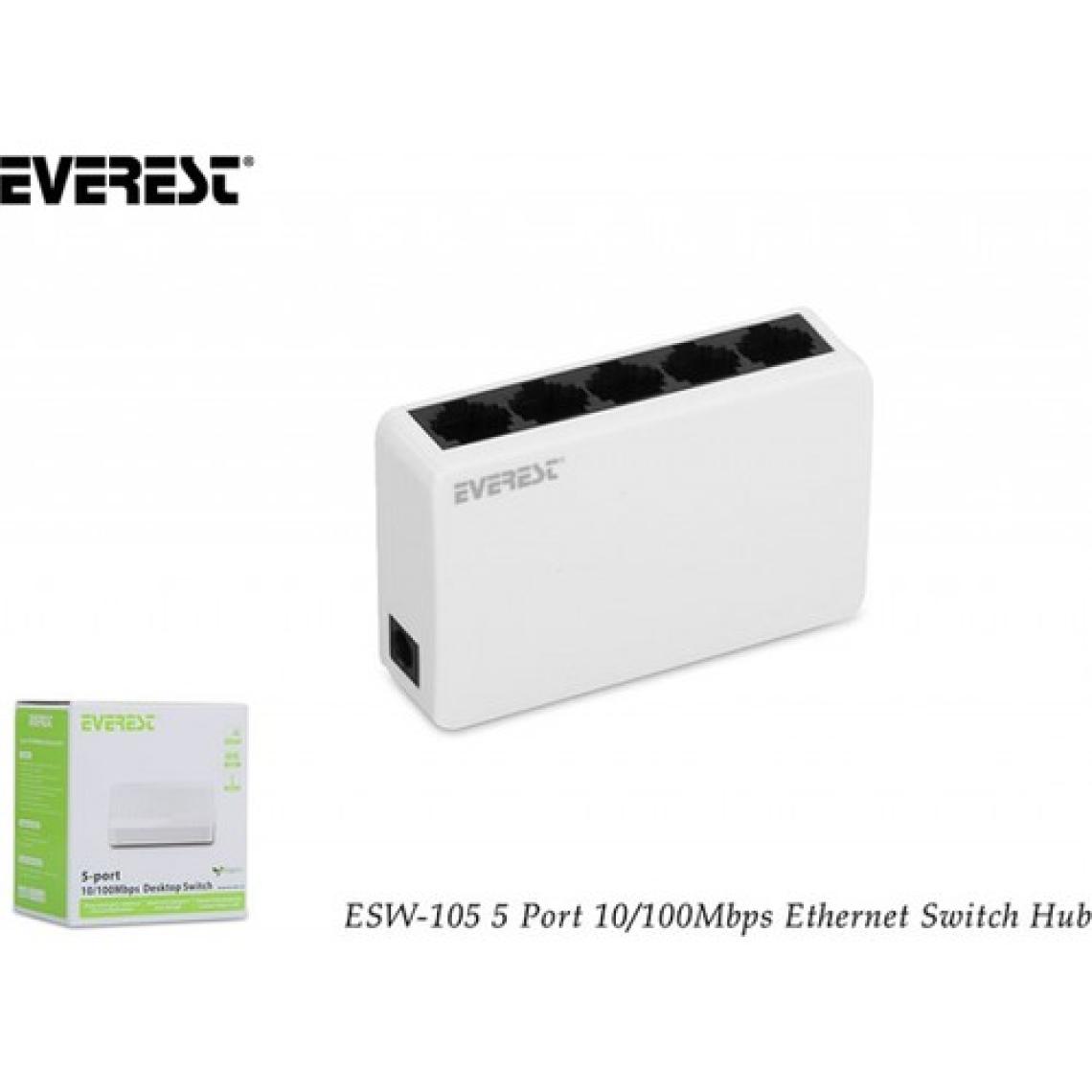 Everest Esw-105 5 Port 10/100Mbps Ethernet Switch Hub