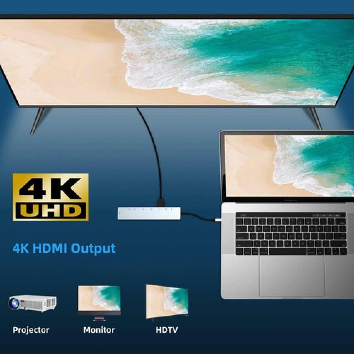 Shaza 8in1 USB Type-C Hub Port Adaptör HDMI USB Ethernet Pd Girişli