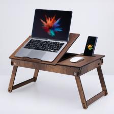 Katlanır Ayaklı Ayarlanabilir Laptop Sehpası Telefon Bölmeli Bilgisayar Çalışma Sehpası