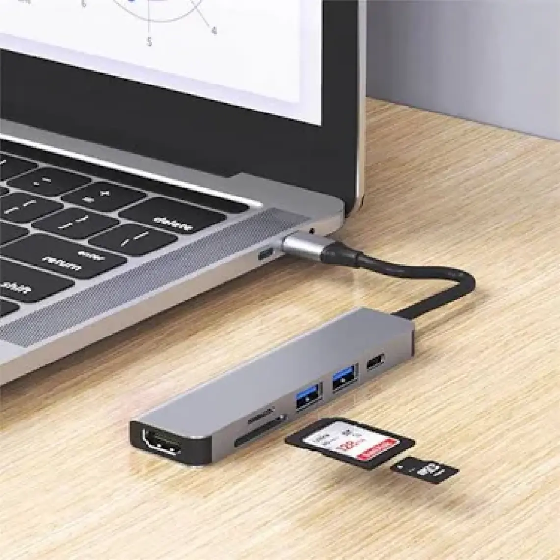 Daytona HC-13 Type-C To 3*usb 3.0 4K Ultra Hd HDMI Sd Tf Kart Girişli 6ın1 Çevirici Hub Adaptör