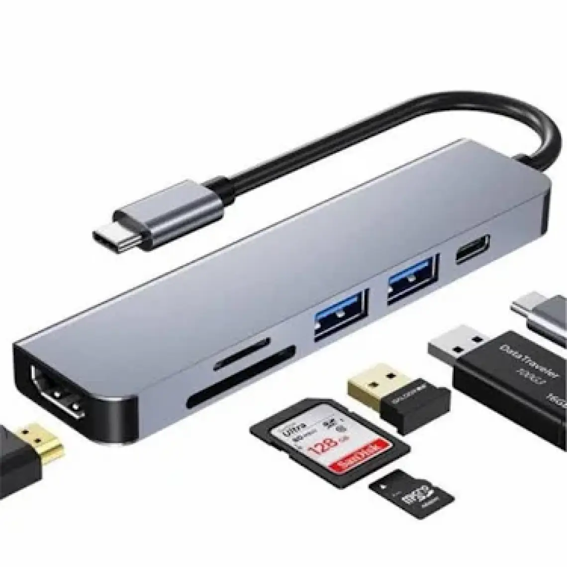 Daytona HC-13 Type-C To 3*usb 3.0 4K Ultra Hd HDMI Sd Tf Kart Girişli 6ın1 Çevirici Hub Adaptör