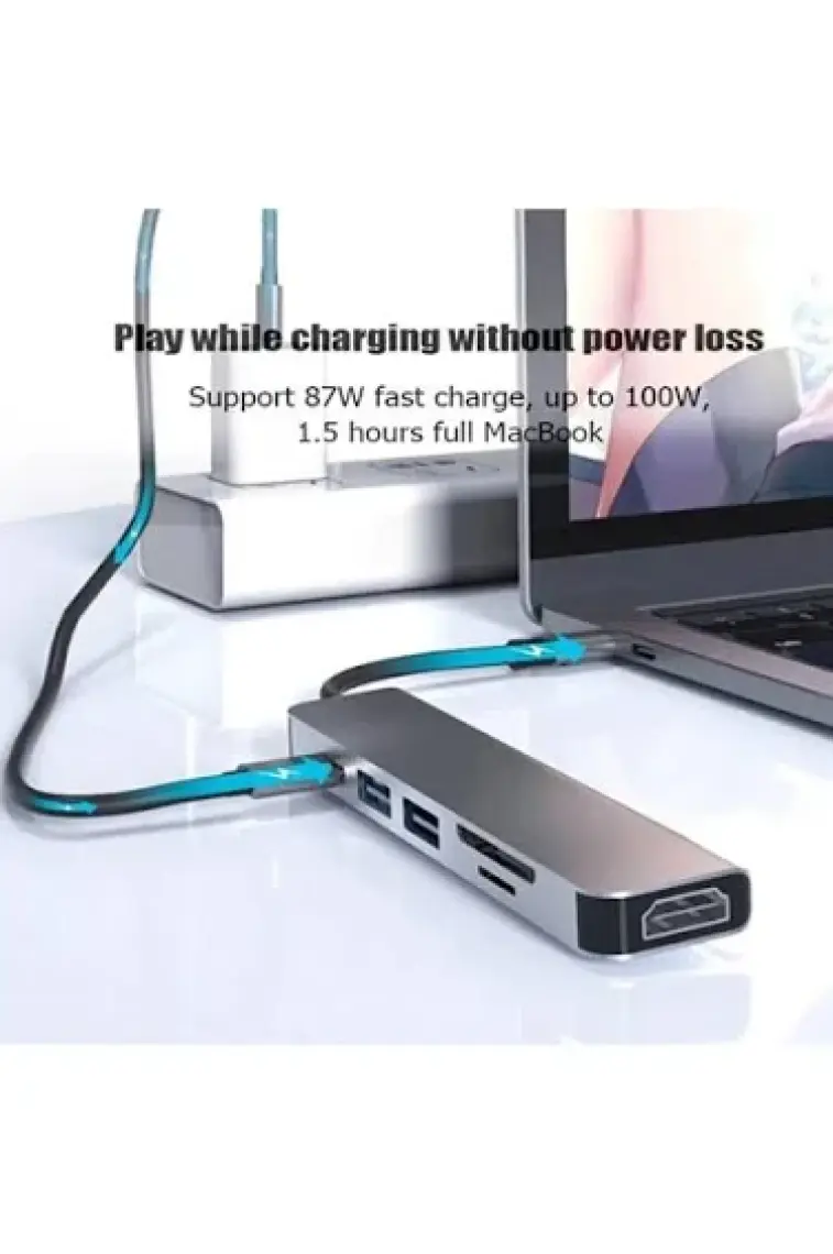 Daytona HC-13 Type-C To 3*usb 3.0 4K Ultra Hd HDMI Sd Tf Kart Girişli 6ın1 Çevirici Hub Adaptör
