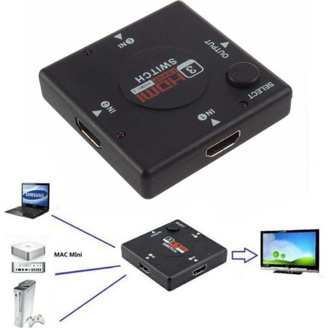 Wozlo HDMI Çoklayıcı 3 Port 1080P HDMI Switch Splitter
