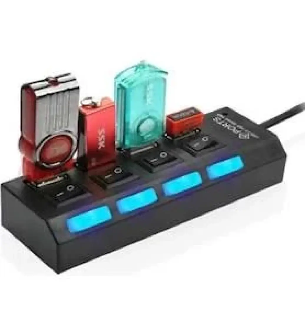 PolyGold 4 Port USB 2.0 Seri Hız Anahtarlı Işıklı USB Çoklayıcı