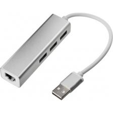 TriLine Alüminyum USB To RJ45 Ethernet + USB 3 Port Hub Çoklayıcı