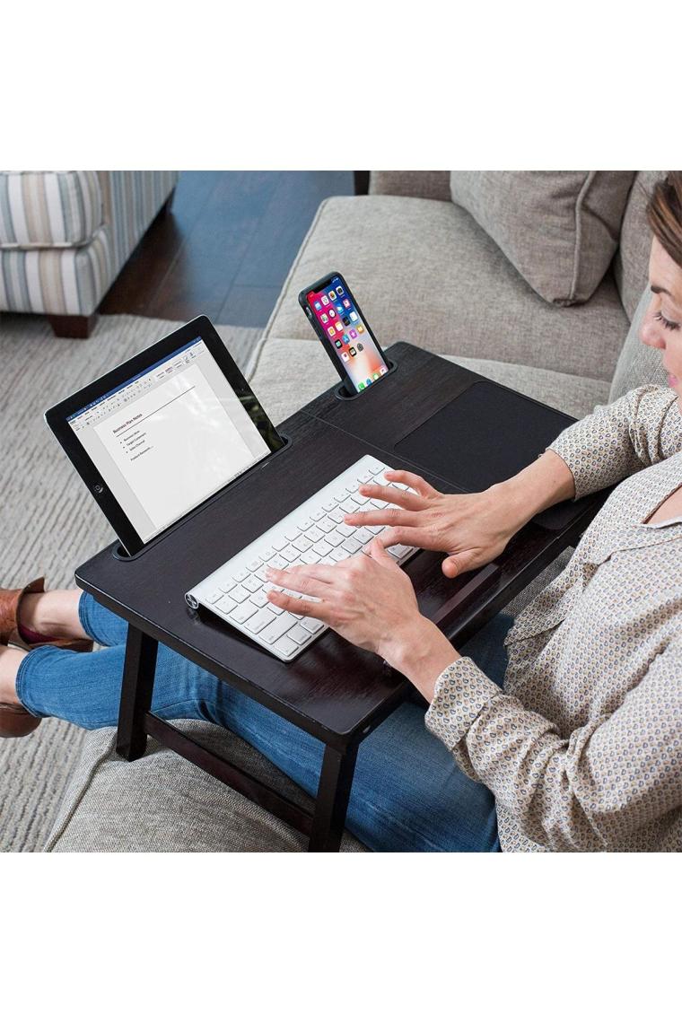 Katlanabilir Eğim Ayarlı Ahşap Portatif Tablet Laptop Sehpası Kitap Çalışma Kahvaltı Keyif Masası