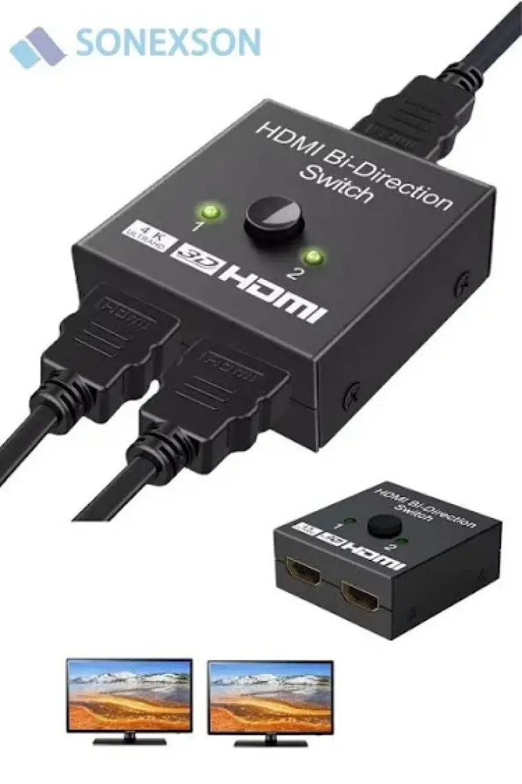 Sonex 2 Port Çift Yönlü HDMI Switch Splitter Ekran Monitör Çoklayıcı Çoğaltıcı
