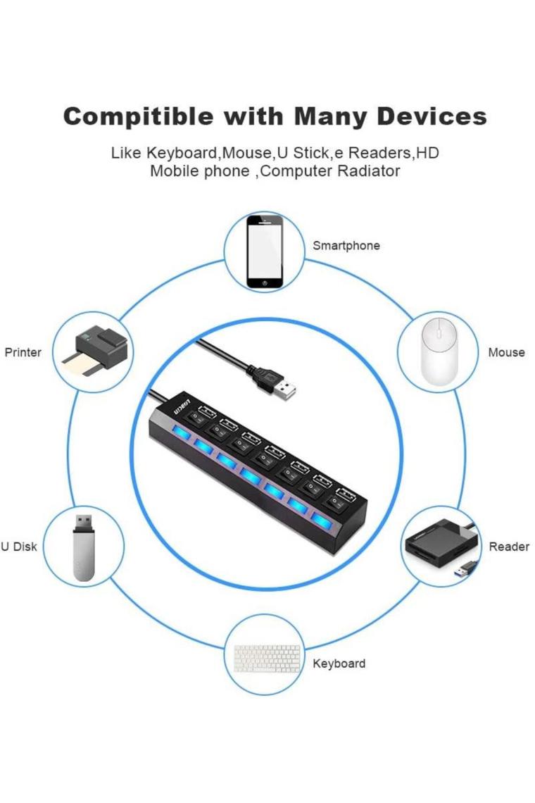 4874 7 Port Usb Hub Switch Çoklayıcı Çoğaltıcı