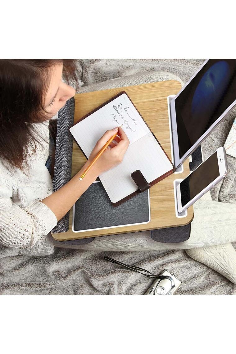 Portatif Laptop Sehpası Tablet Bölmeli Yastıklı Notebook Masası