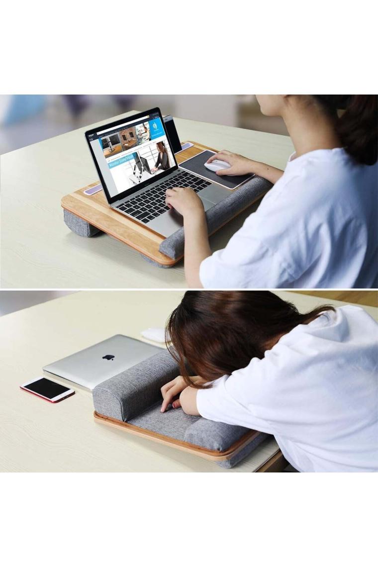 Portatif Laptop Sehpası Tablet Bölmeli Yastıklı Notebook Masası