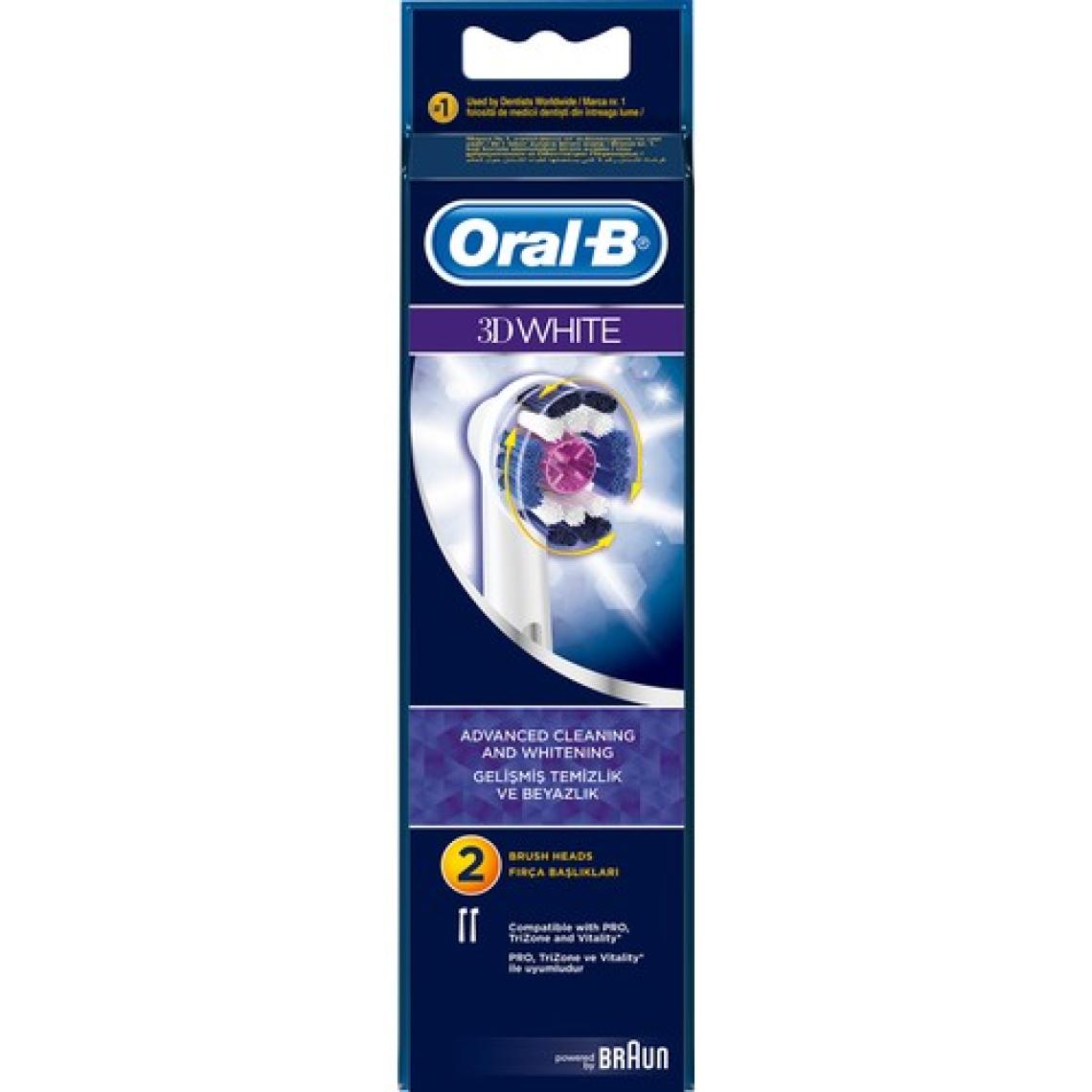 Oral-B 3D White 2'li Şarjlı Diş Fırçası Yedek Başlığı