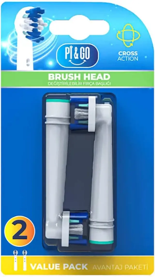 Oral-B Şarjlı Diş Fırçası Uyumlu Yedek Başlığı Cross Action 2'li