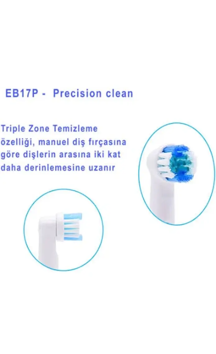 Kyver Precision Clean 4’lü Oral-B Uyumlu Diş Fırçası Yedek Başlığı