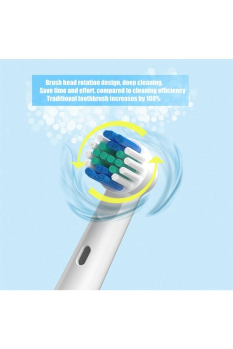 Lovyco Oral B Diş Fırçasına Uyumlu 4lu Yedek Başlık ve 4 Adet Koruyucu Başlık Fırça ve 4 Kapak