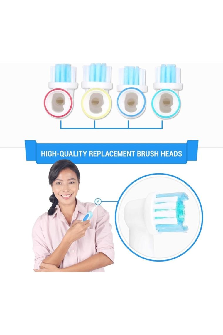 Lovyco Oral B Diş Fırçasına Uyumlu 4lu Yedek Başlık ve 4 Adet Koruyucu Başlık Fırça ve 4 Kapak